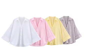 Women's Shirts Simple Lady Johnny Collar Linen Shirts