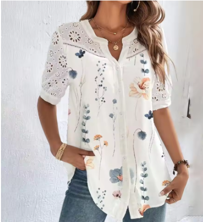 Temperament Casual Lace Woman Shirt